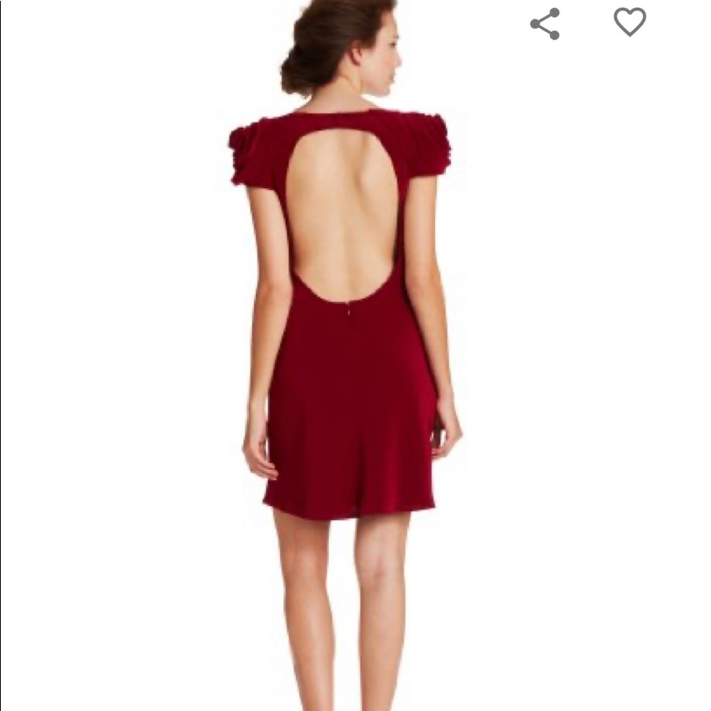 ABS by Allen Schwartz Rosette Backless Cocktail or Homecoming Dress, Red,‎ 6